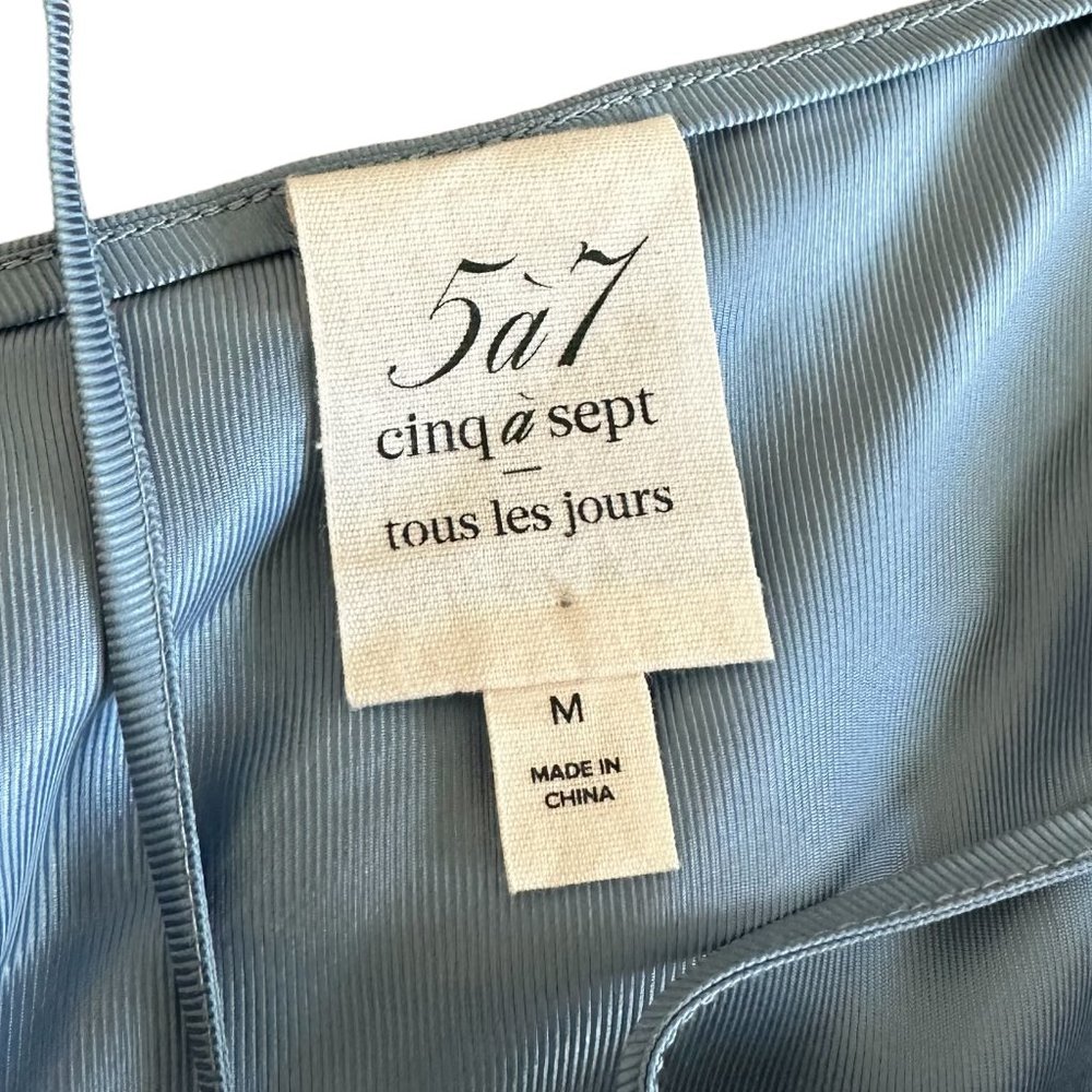 cinq à sept Light Blue Satin Jumpsuit - Picture 9 of 10